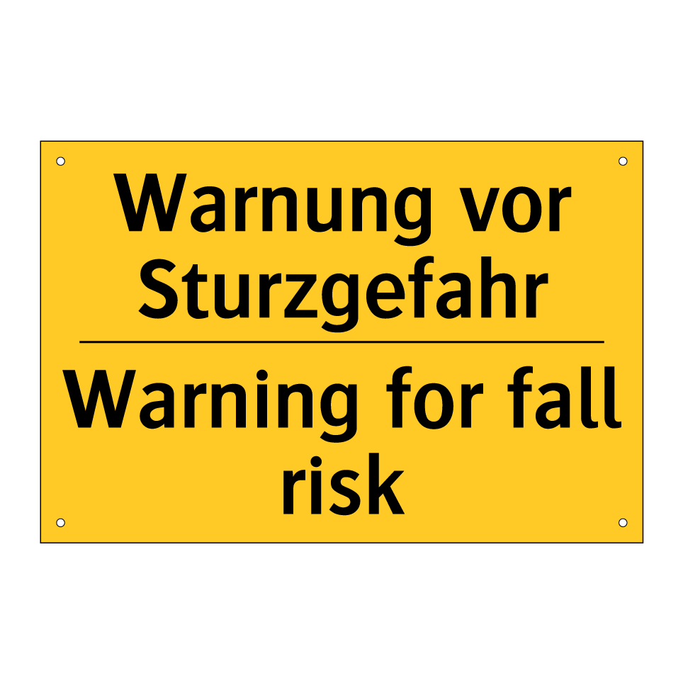 Warnung vor Sturzgefahr - Warning for fall risk