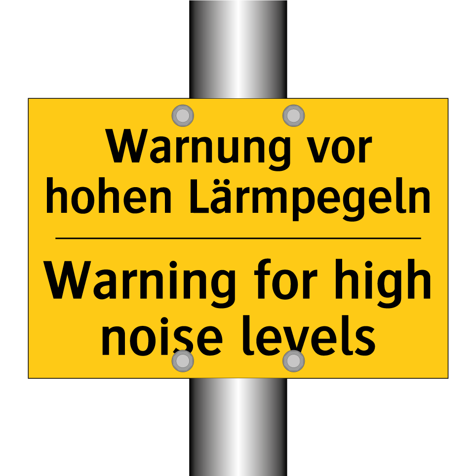 Warnung vor hohen Lärmpegeln - Warning for high noise levels