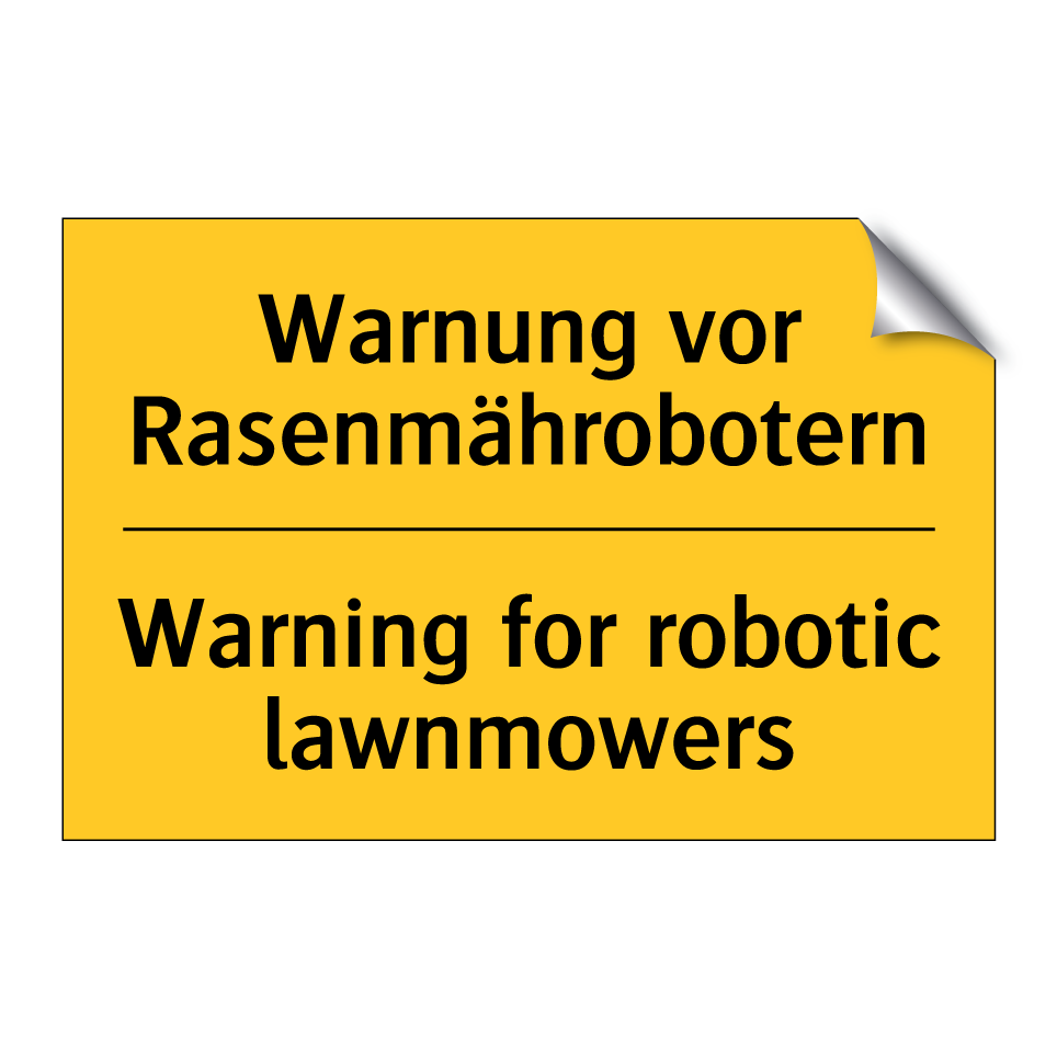 Warnung vor Rasenmährobotern - Warning for robotic lawnmowers