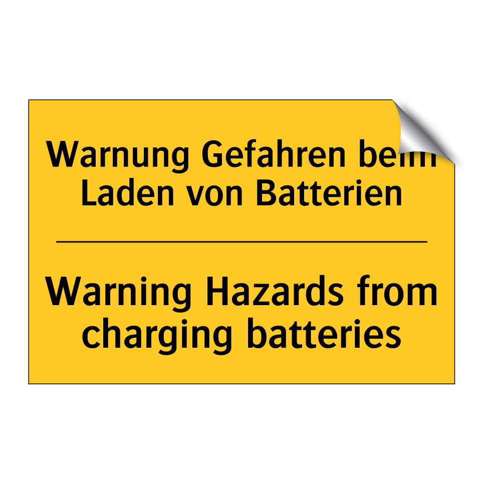 Warnung Gefahren beim Laden von /.../ - Warning Hazards from charging /.../