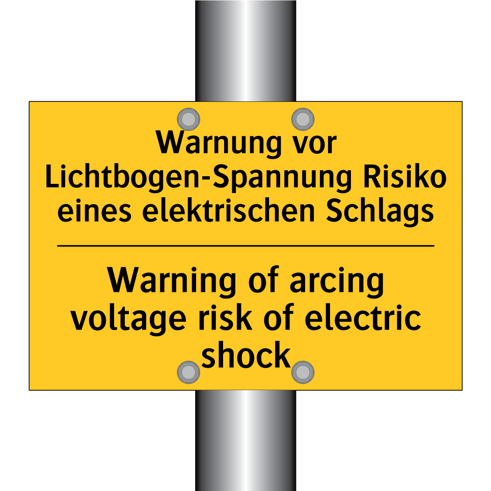 Warnung vor Lichtbogen-Spannung /.../ - Warning of arcing voltage risk /.../