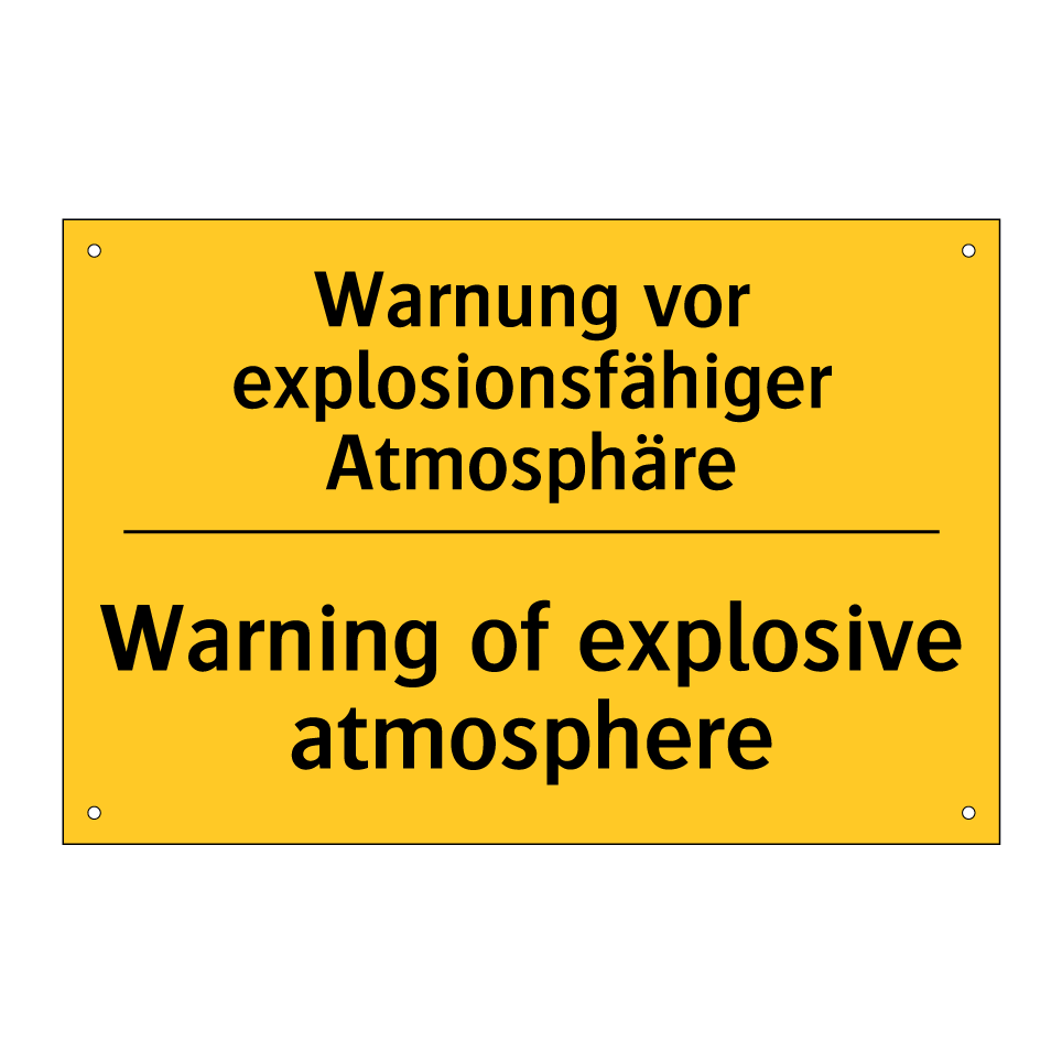 Warnung vor explosionsfähiger /.../ - Warning of explosive atmosphere/.../