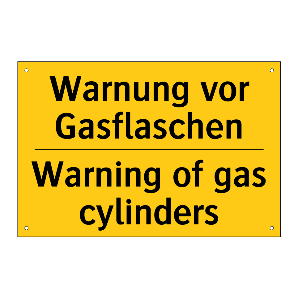 Warnung vor Gasflaschen - Warning of gas cylinders