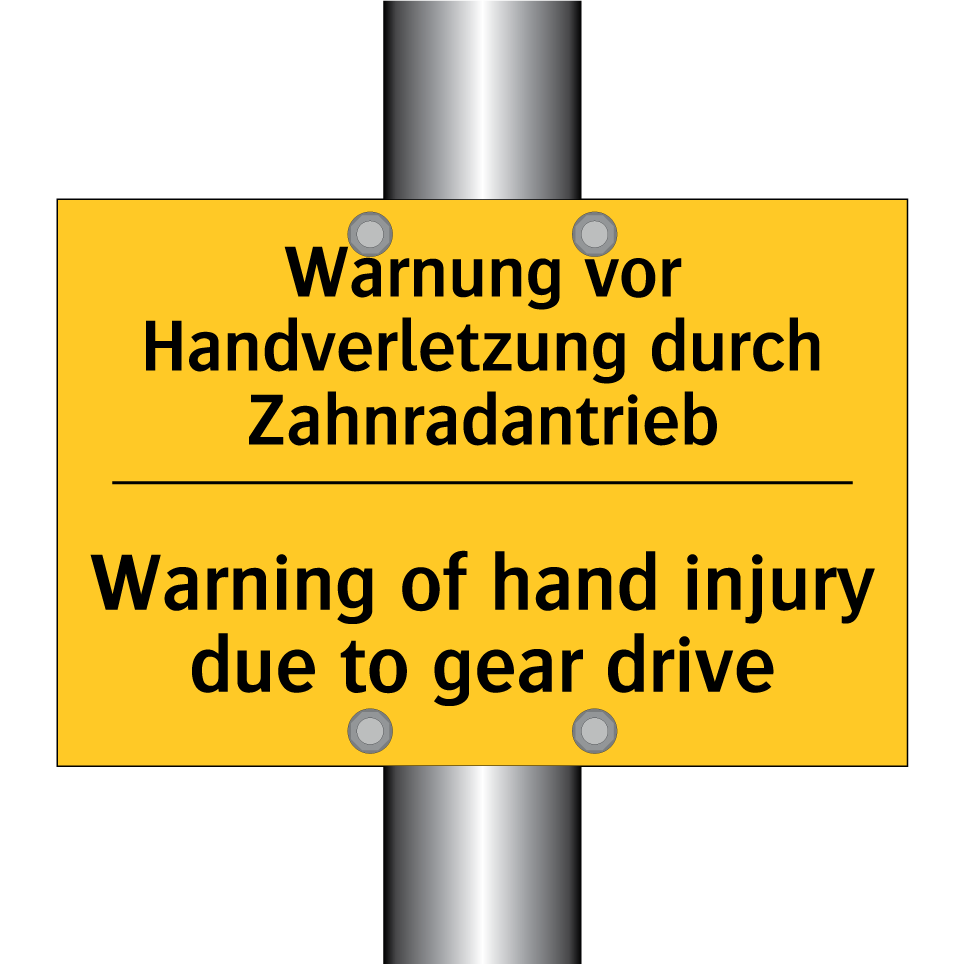 Warnung vor Handverletzung durch /.../ - Warning of hand injury due to /.../