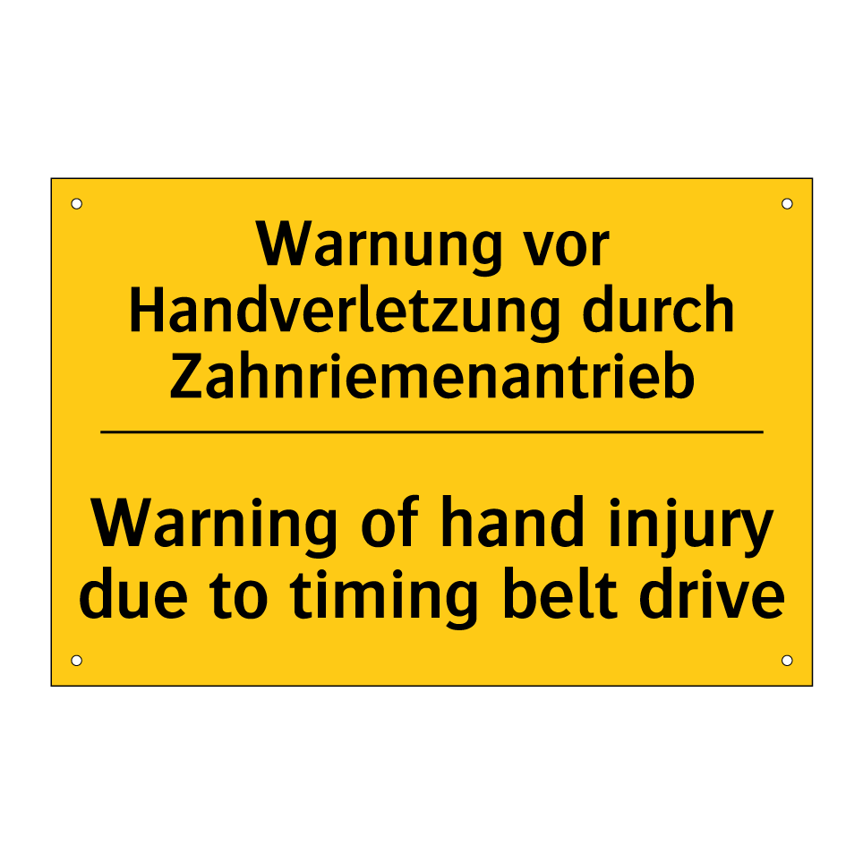 Warnung vor Handverletzung durch /.../ - Warning of hand injury due to /.../