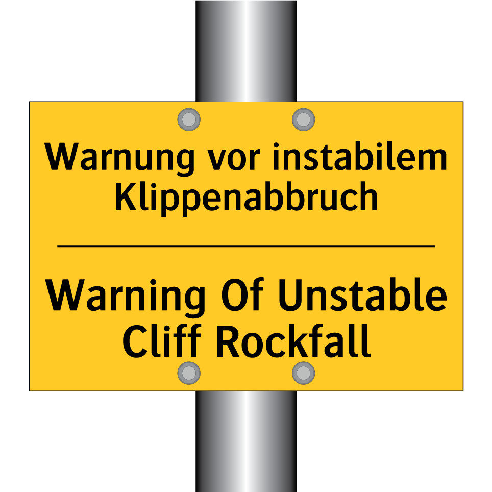 Warnung vor instabilem Klippenabbruch/.../ - Warning Of Unstable Cliff Rockfall/.../