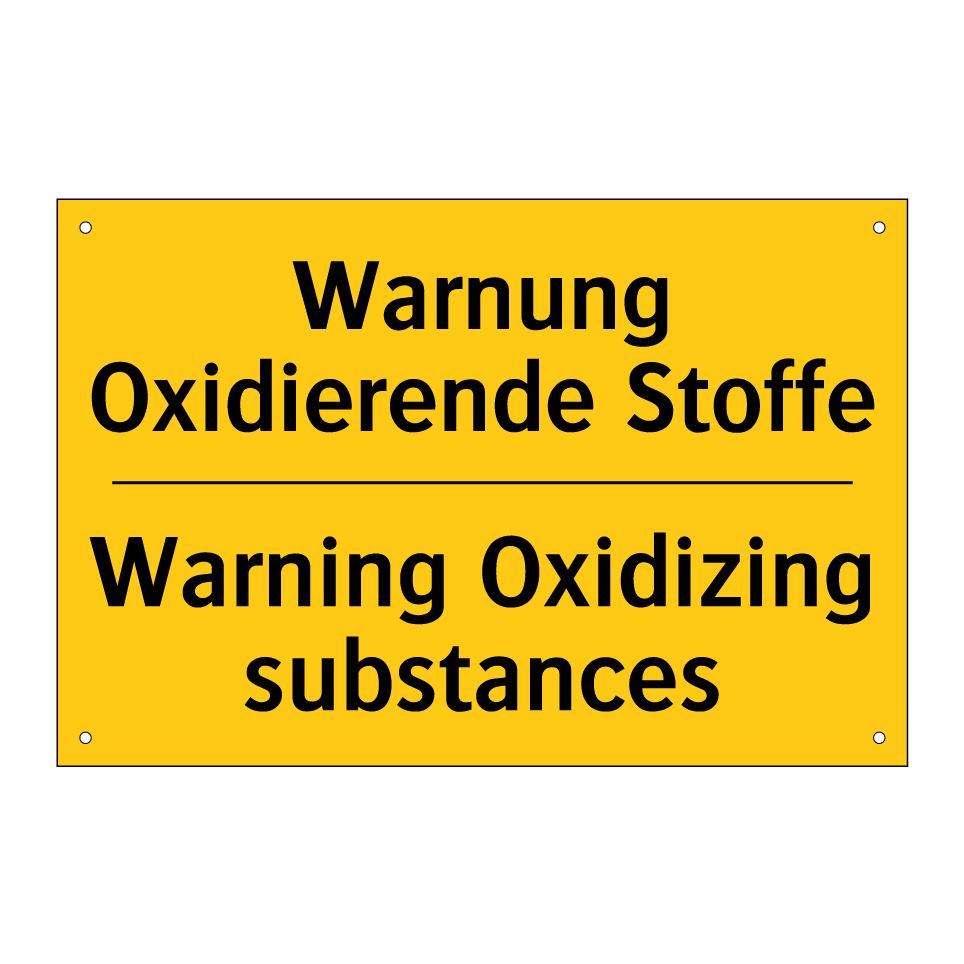 Warnung Oxidierende Stoffe - Warning Oxidizing substances