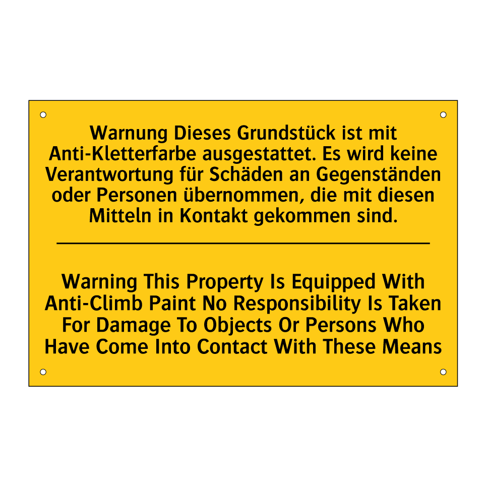 Warnung Dieses Grundstück ist /.../ - Warning This Property Is Equipped /.../
