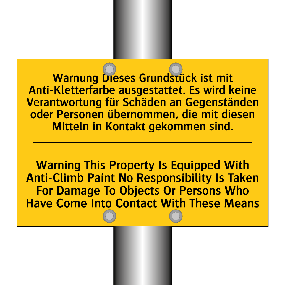 Warnung Dieses Grundstück ist /.../ - Warning This Property Is Equipped /.../