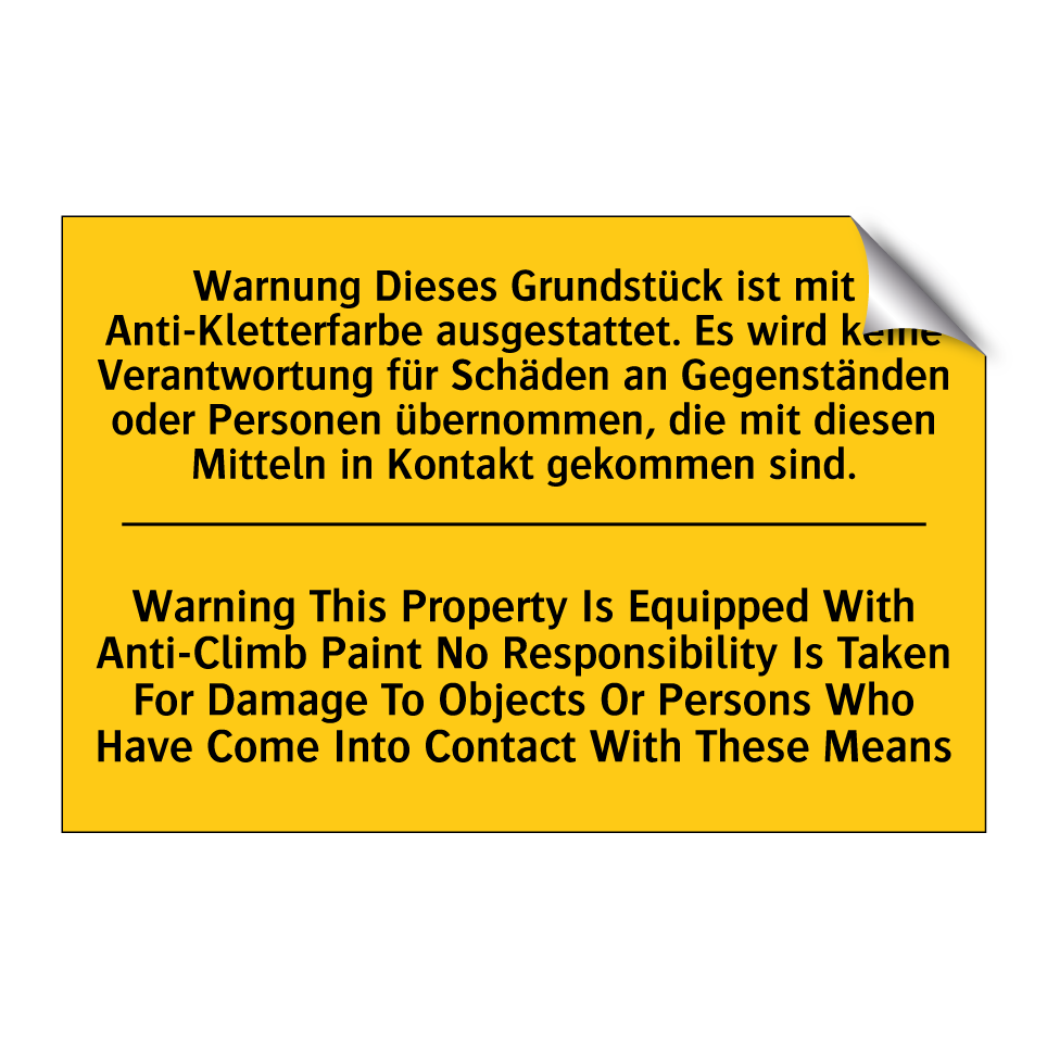 Warnung Dieses Grundstück ist /.../ - Warning This Property Is Equipped /.../