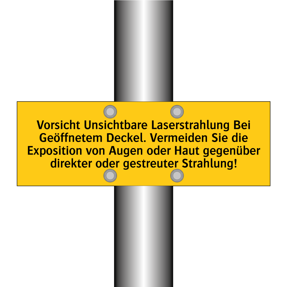 Vorsicht Unsichtbare Laserstrahlung Bei Geöffnetem Deckel. Vermeiden Sie die Exposition von Augen oder Haut gegenüber direkter oder gestreuter Strahlung!