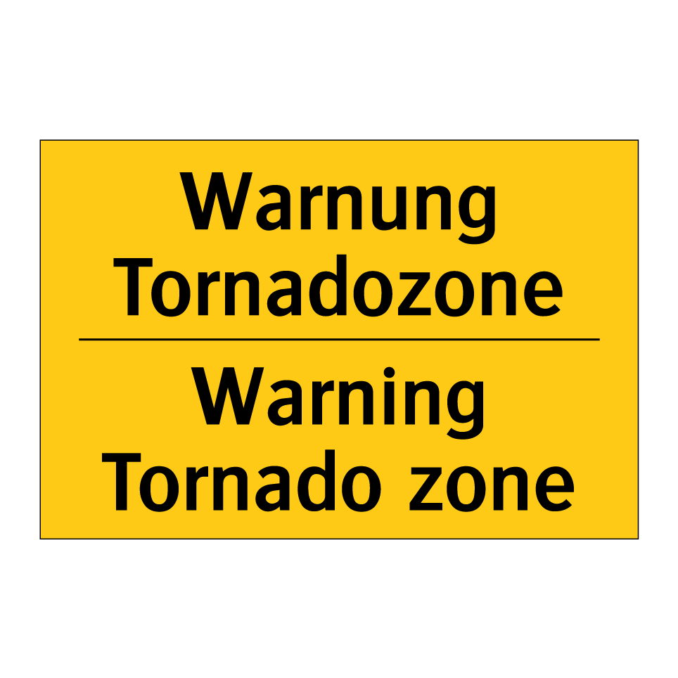 Warnung Tornadozone - Warning Tornado zone