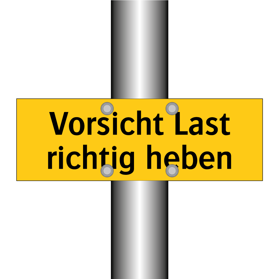 Vorsicht Last richtig heben