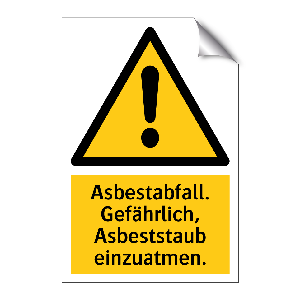Asbestabfall. Gefährlich, Asbeststaub einzuatmen.
