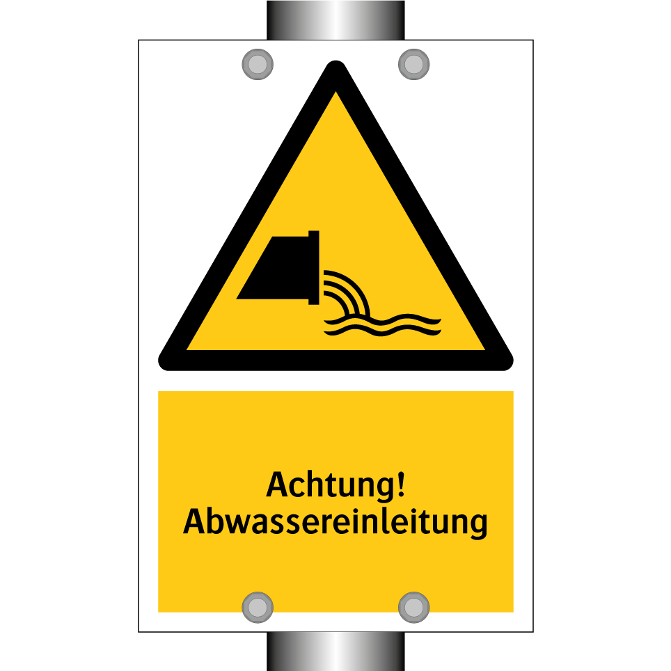 Achtung! Abwassereinleitung