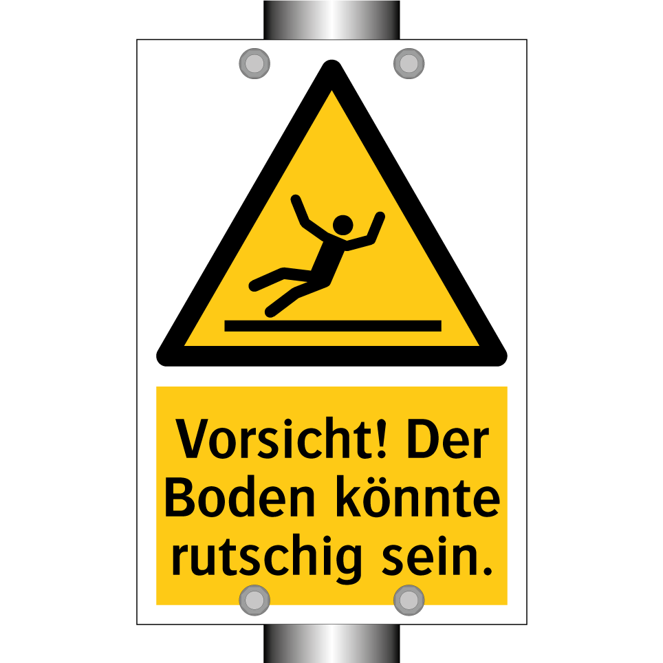 Vorsicht! Der Boden könnte rutschig sein.