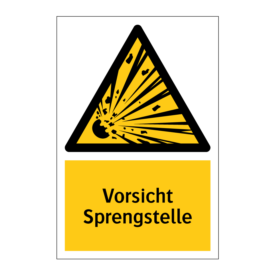 Vorsicht Sprengstelle