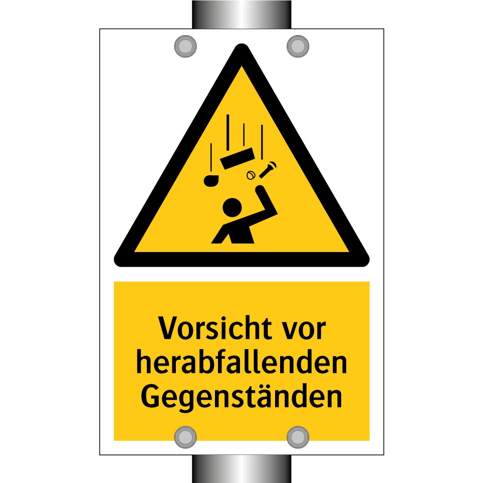 Vorsicht vor herabfallenden Gegenständen
