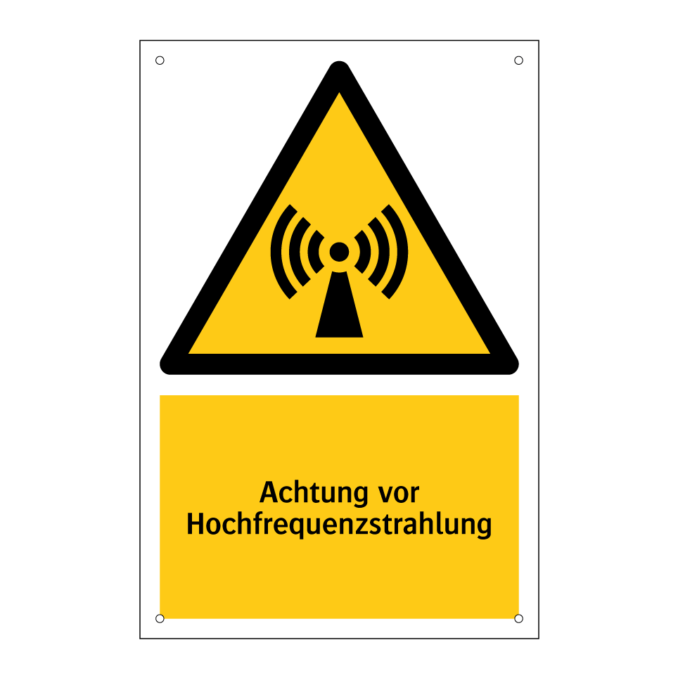 Achtung vor Hochfrequenzstrahlung