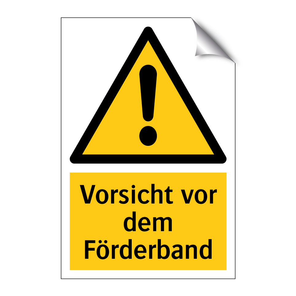 Vorsicht vor dem Förderband