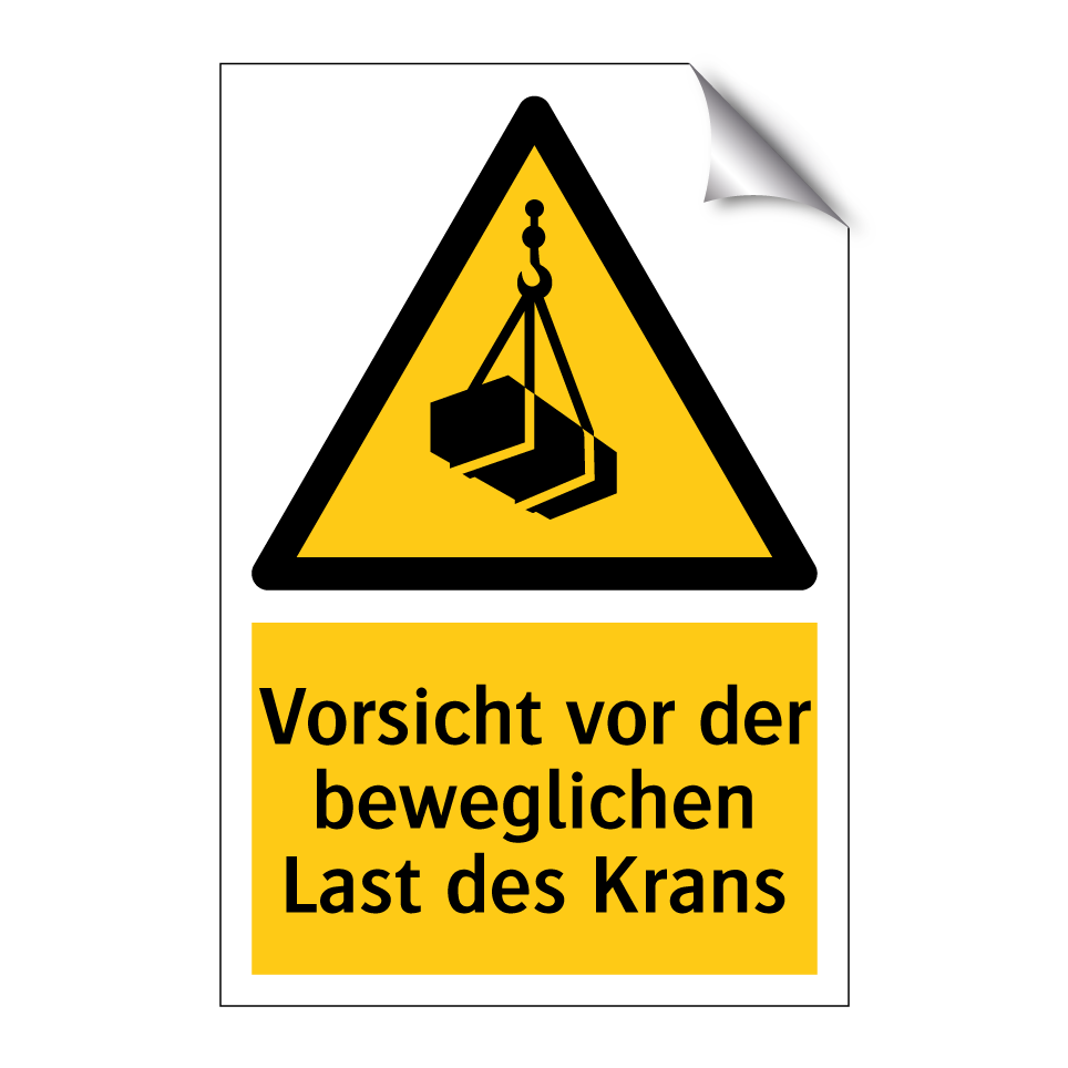Vorsicht vor der beweglichen Last des Krans