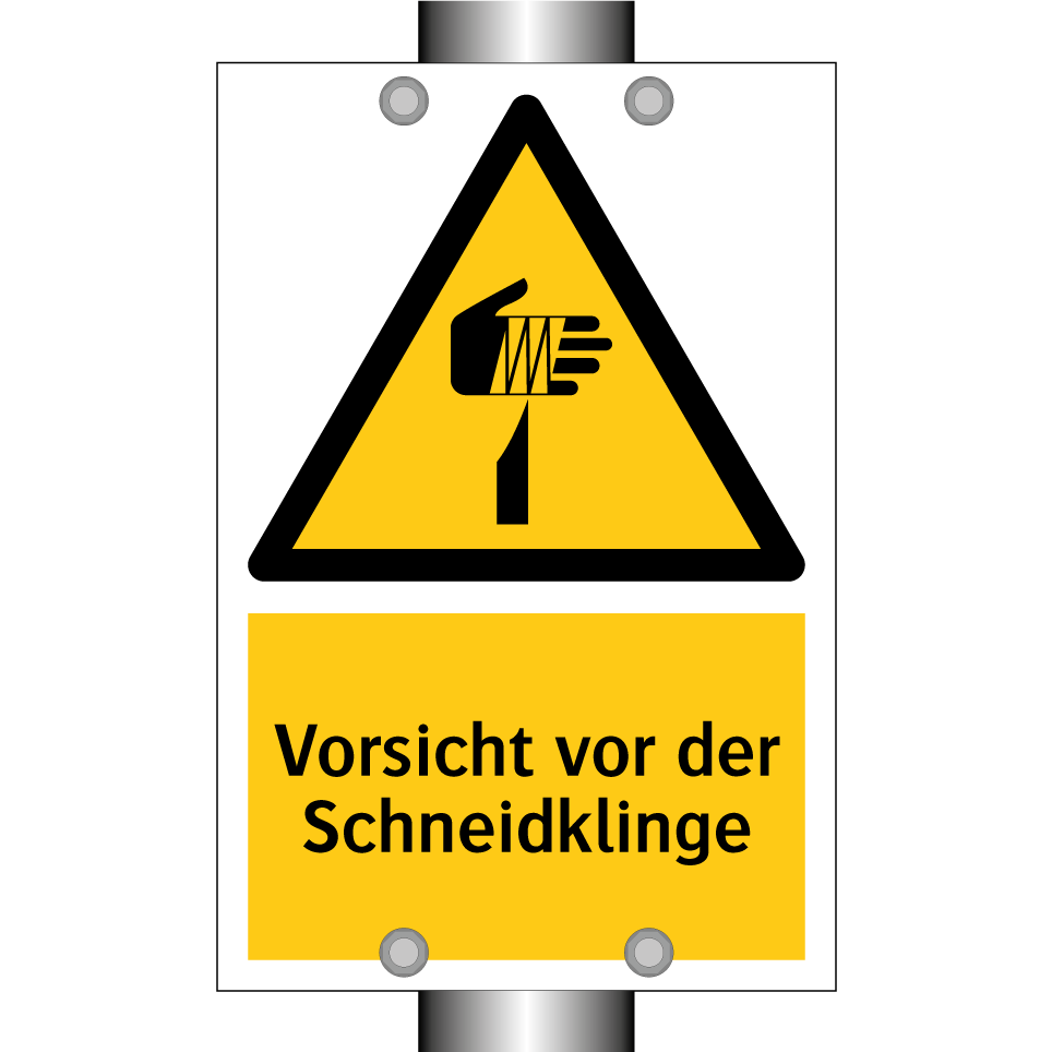 Vorsicht vor der Schneidklinge