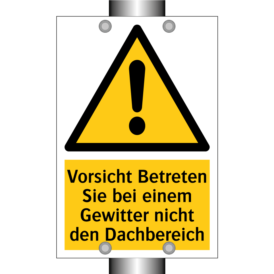 Vorsicht Betreten Sie bei einem Gewitter nicht den Dachbereich