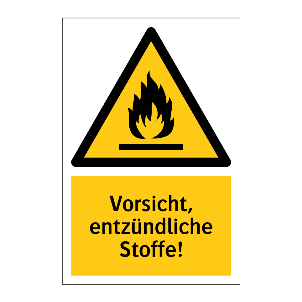 Vorsicht, entzündliche Stoffe!