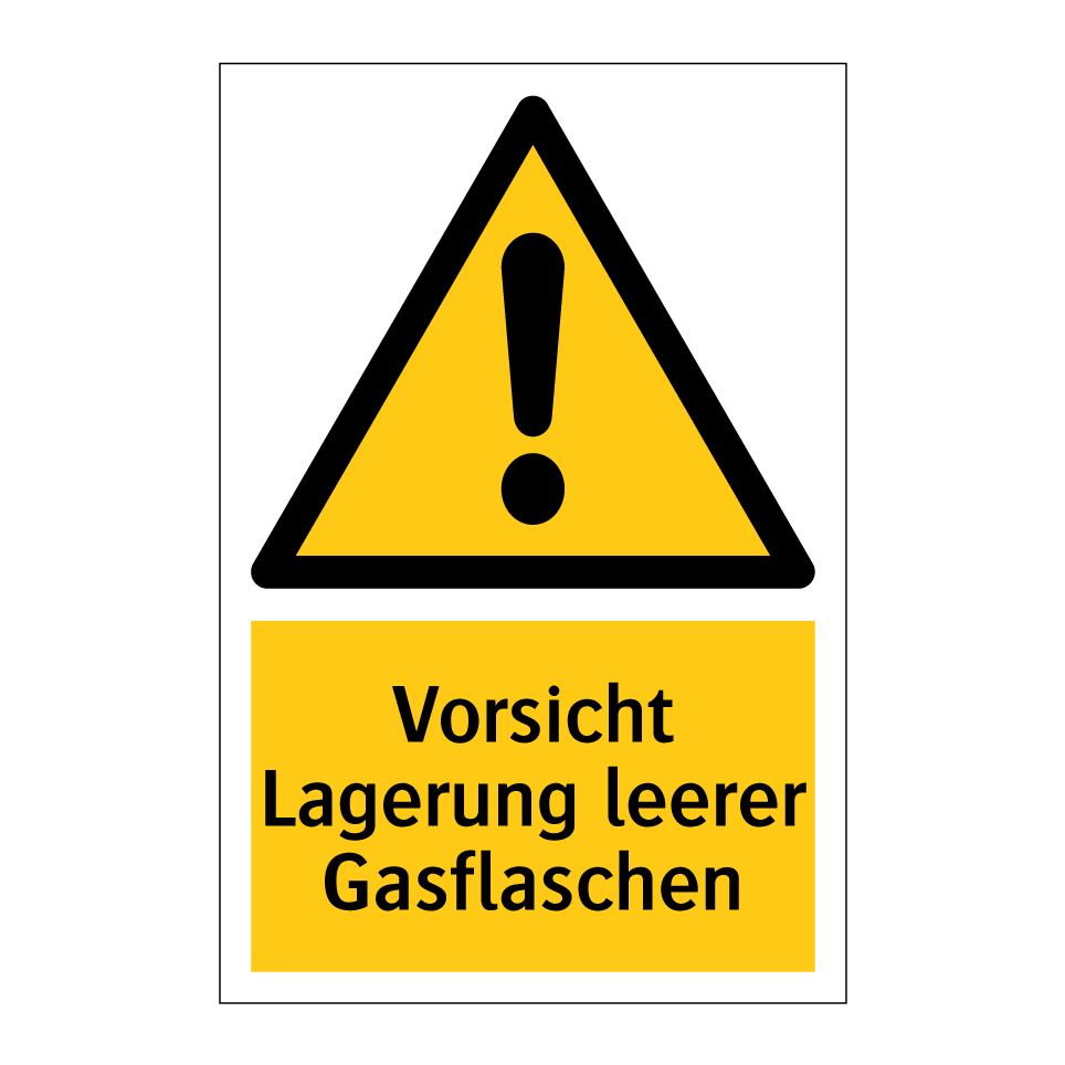 Vorsicht Lagerung leerer Gasflaschen