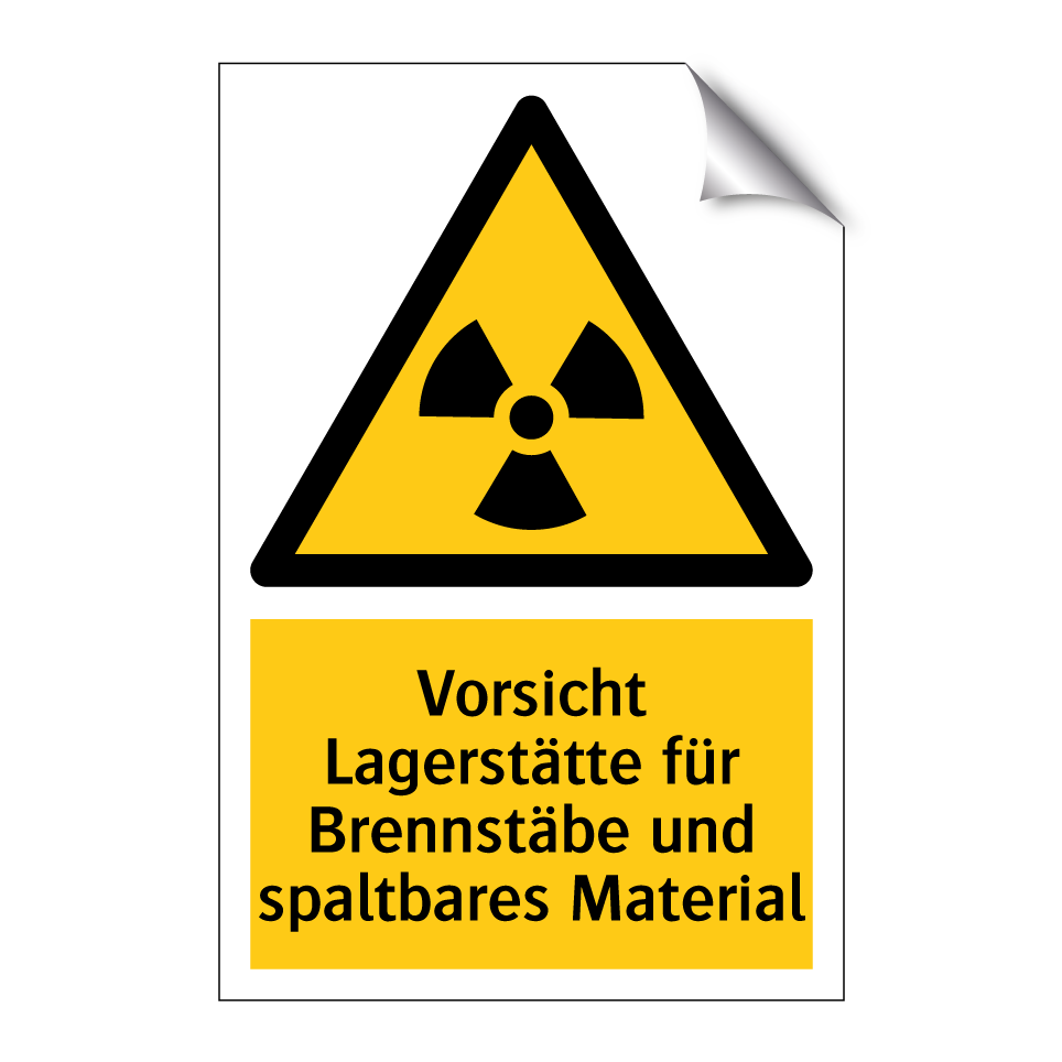 Vorsicht Lagerstätte für Brennstäbe und spaltbares Material
