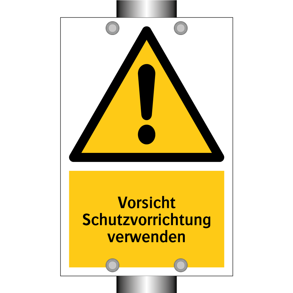 Vorsicht Schutzvorrichtung verwenden