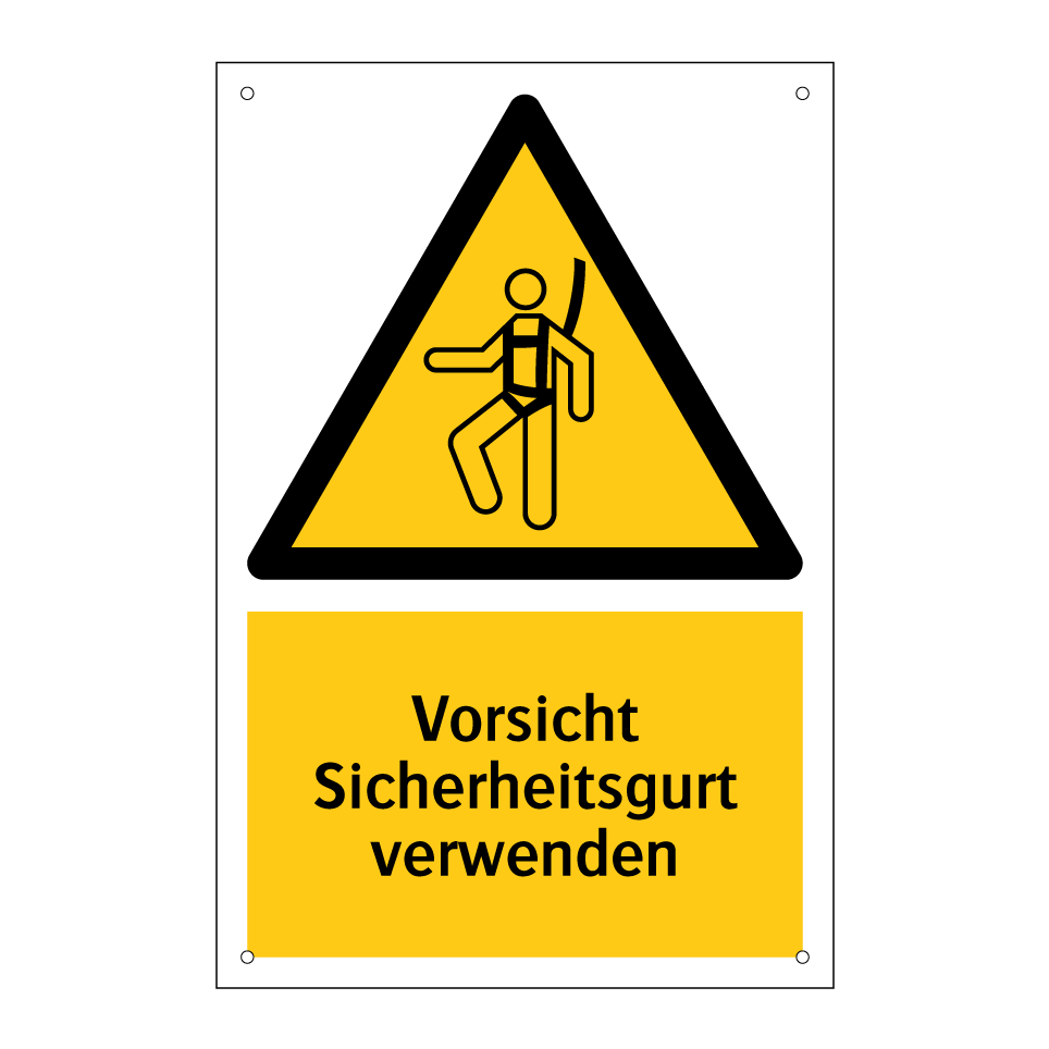 Vorsicht Sicherheitsgurt verwenden