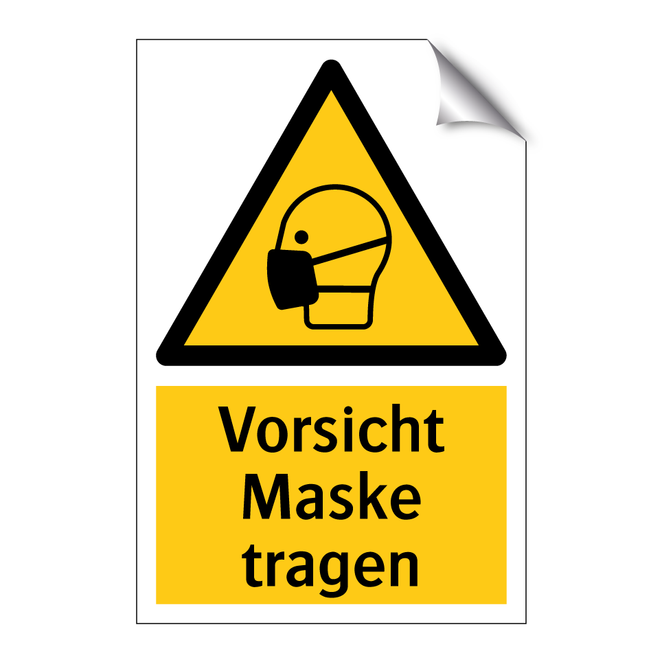 Vorsicht Maske tragen