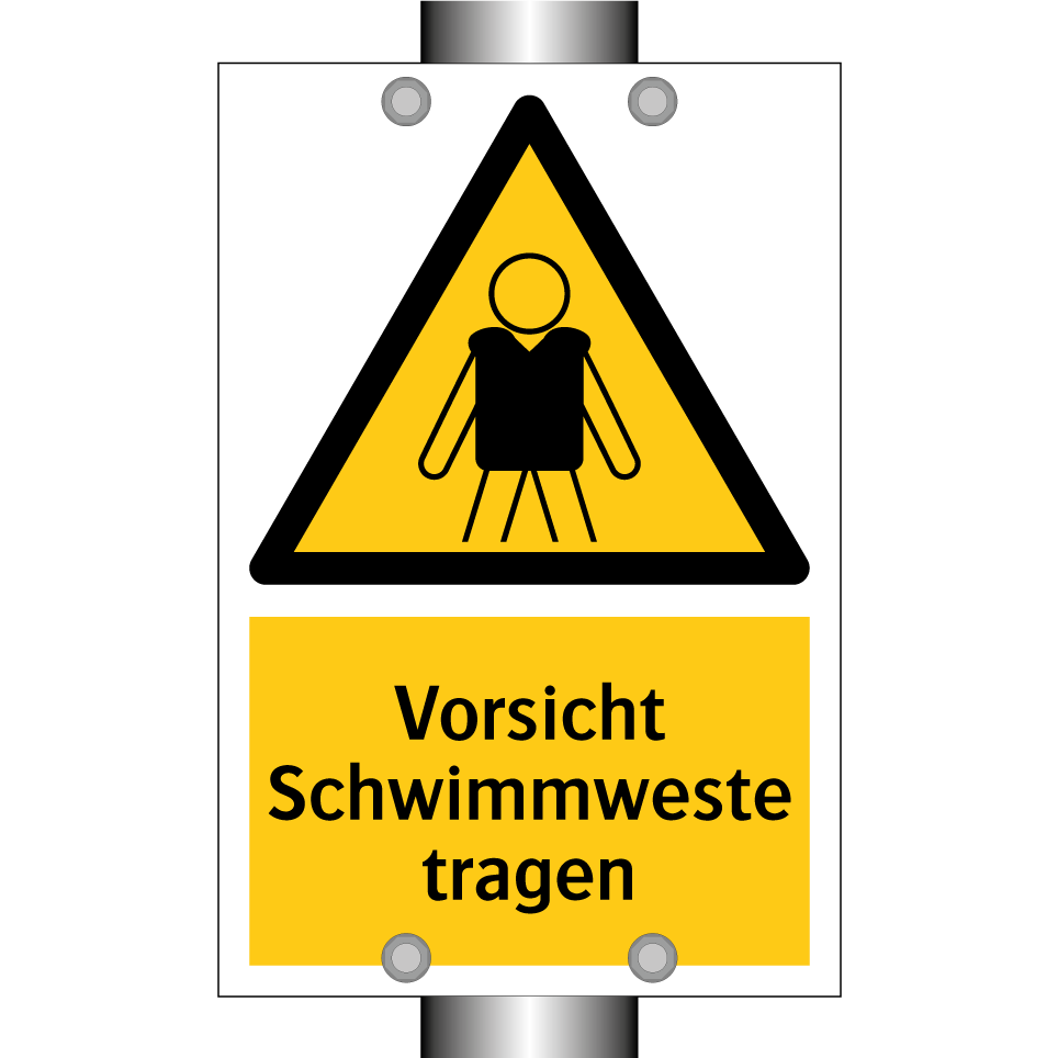 Vorsicht Schwimmweste tragen