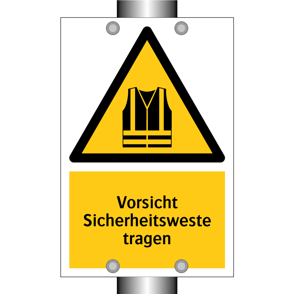 Vorsicht Sicherheitsweste tragen