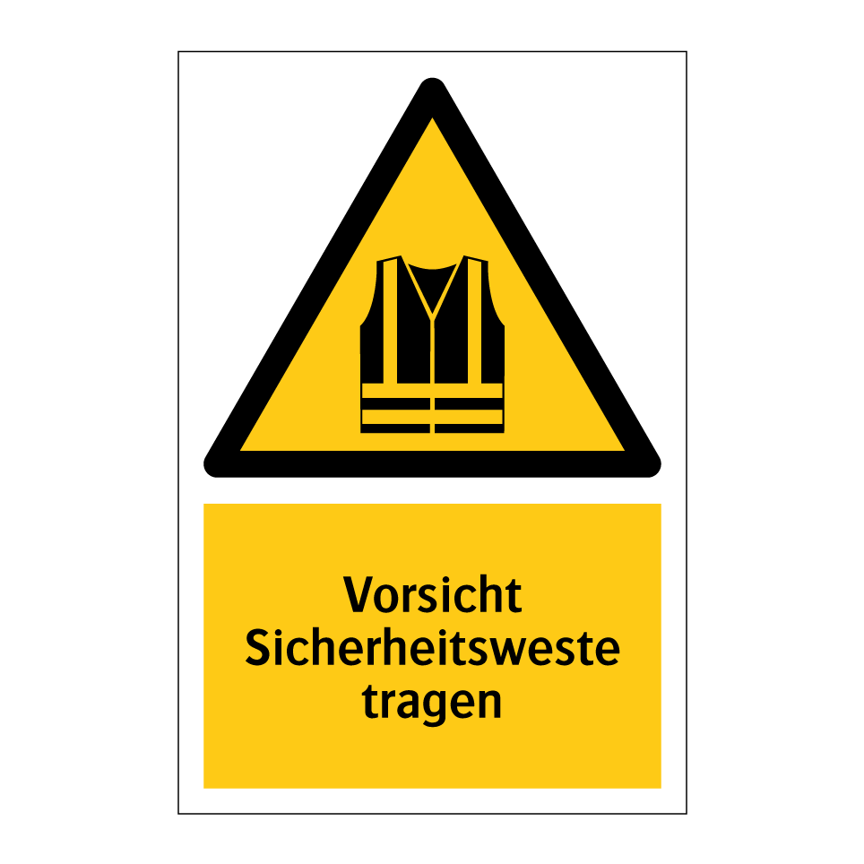 Vorsicht Sicherheitsweste tragen