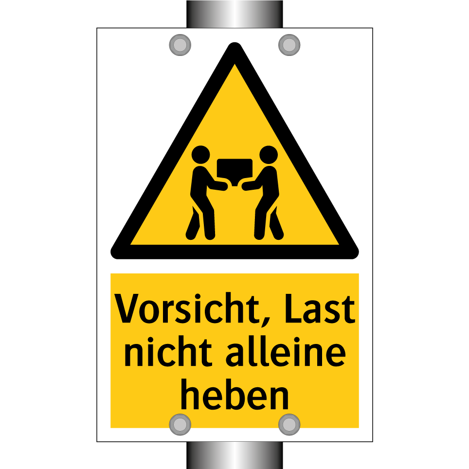 Vorsicht, Last nicht alleine heben