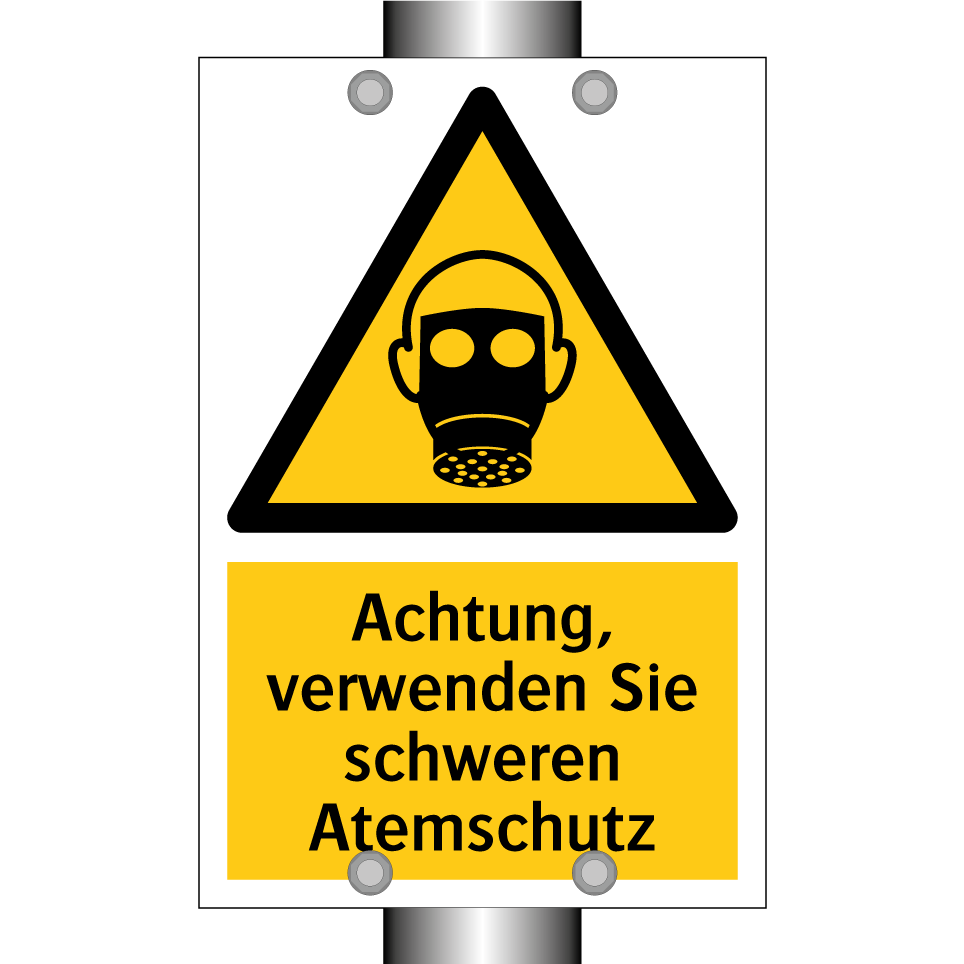 Achtung, verwenden Sie schweren Atemschutz
