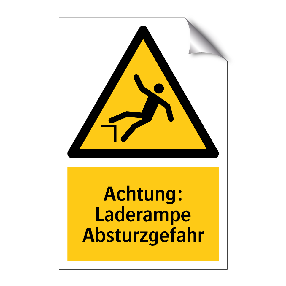 Achtung: Laderampe Absturzgefahr
