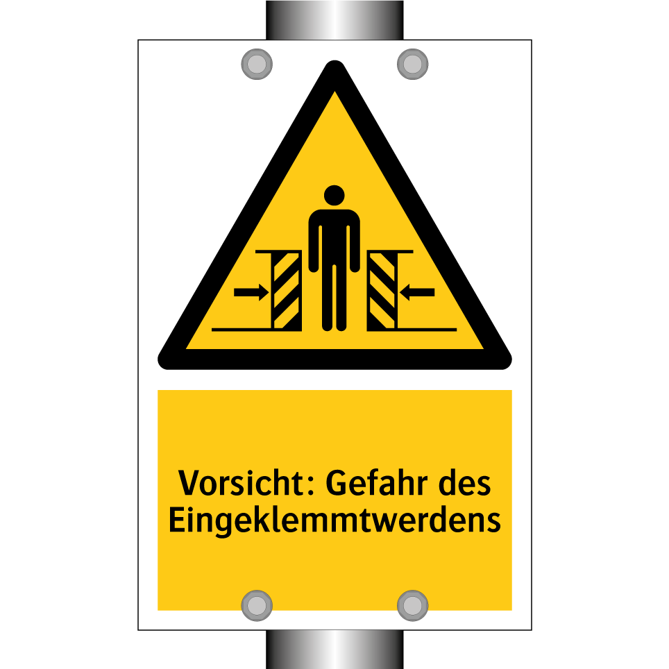 Vorsicht: Gefahr des Eingeklemmtwerdens