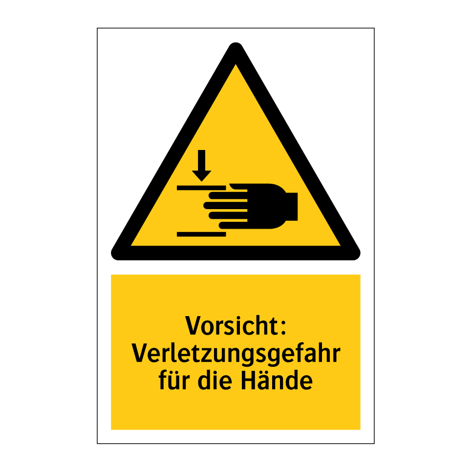 Vorsicht: Verletzungsgefahr für die Hände