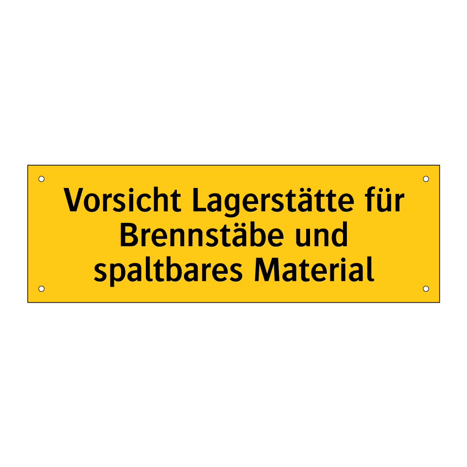 Vorsicht Lagerstätte für Brennstäbe und spaltbares Material