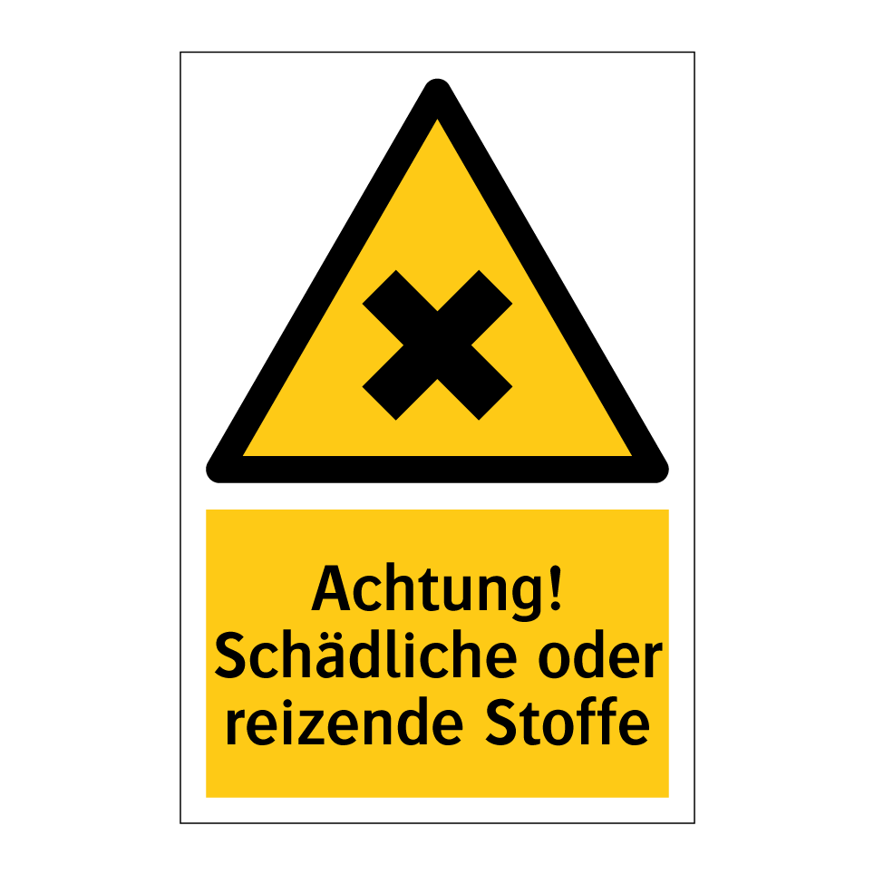 Achtung! Schädliche oder reizende Stoffe
