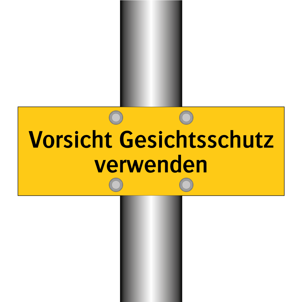 Vorsicht Gesichtsschutz verwenden