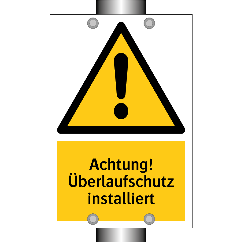 Achtung! Überlaufschutz installiert