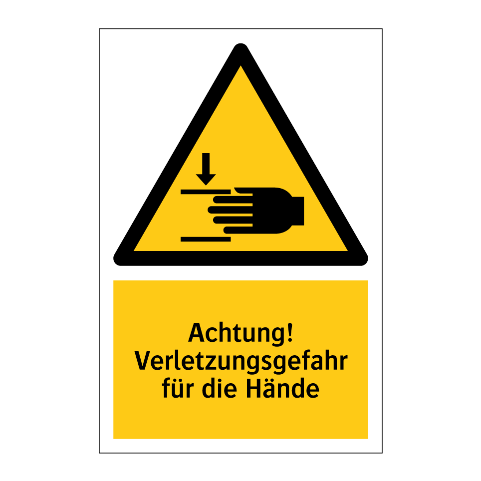 Achtung! Verletzungsgefahr für die Hände