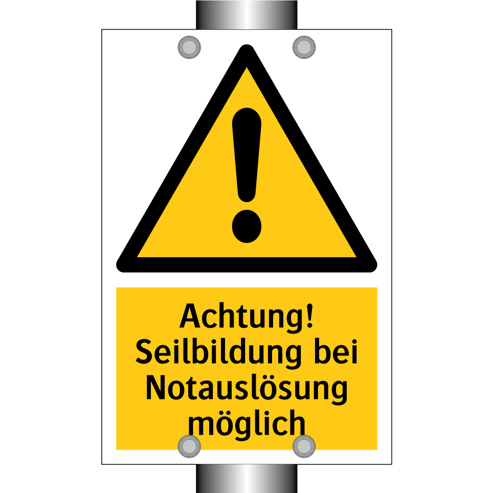 Achtung! Seilbildung bei Notauslösung möglich