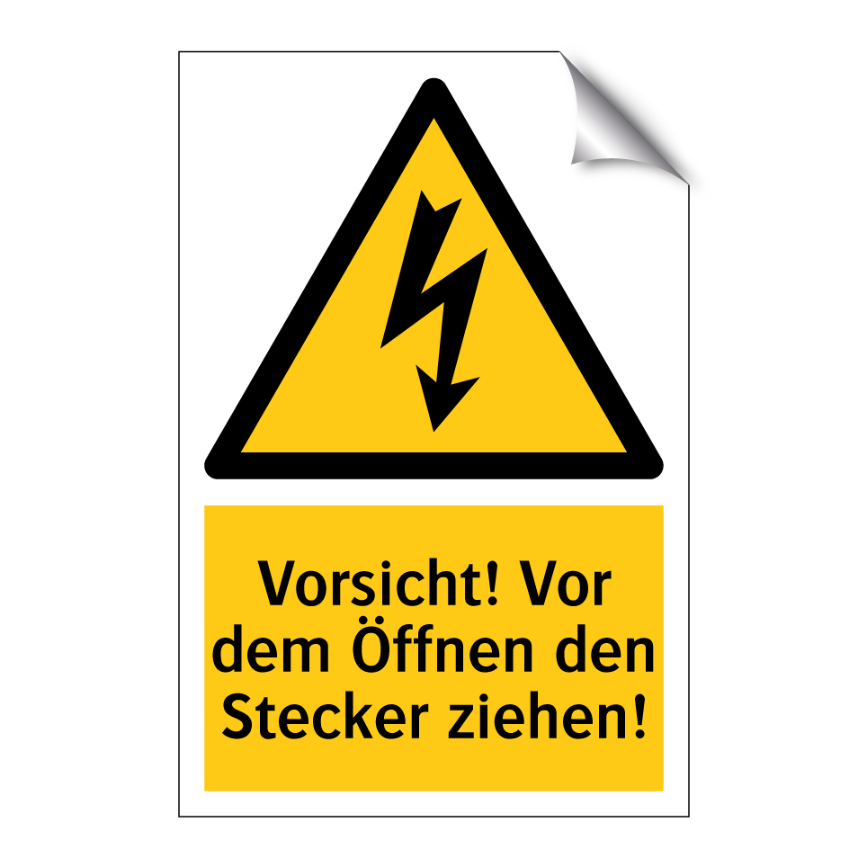 Vorsicht! Vor dem Öffnen den Stecker ziehen!