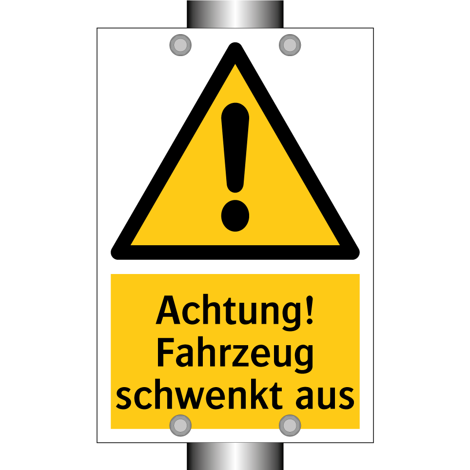 Achtung! Fahrzeug schwenkt aus