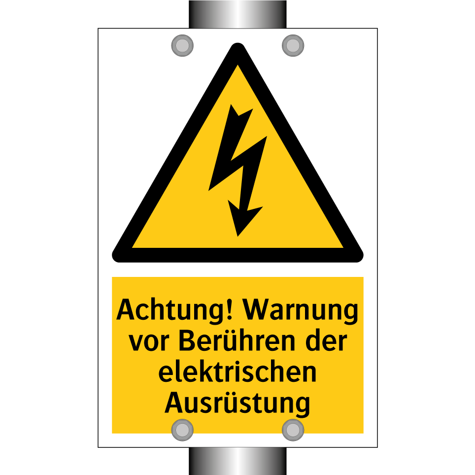 Achtung! Warnung vor Berühren der elektrischen Ausrüstung